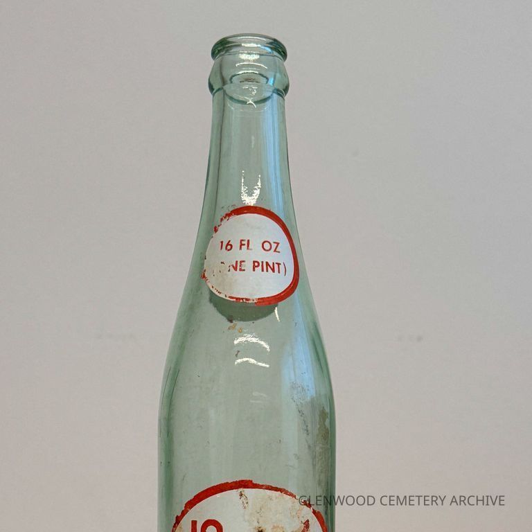 1950s -1970s Green Glass Dr. Pepper Bottle with the "10-2-4" logo