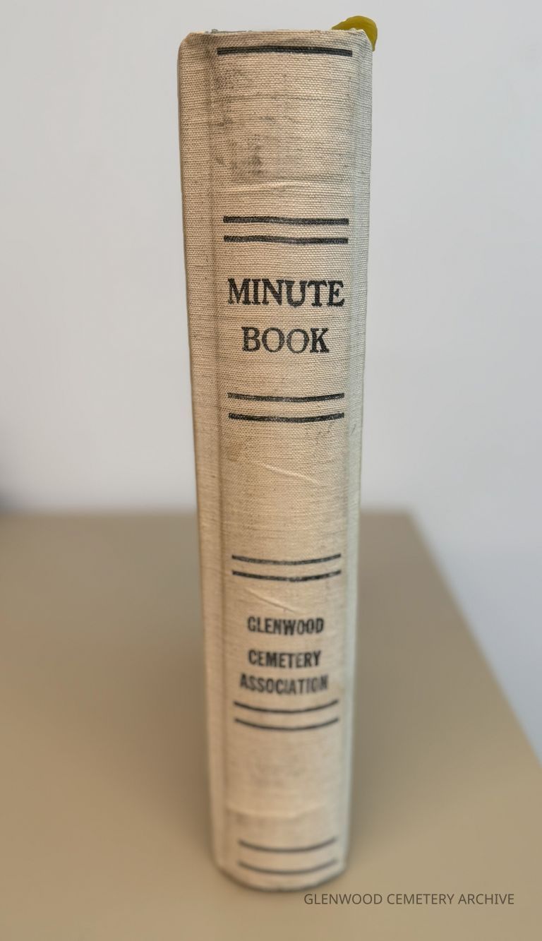1886 - 1977 Original Glenwood Cemetery Association Minute Book