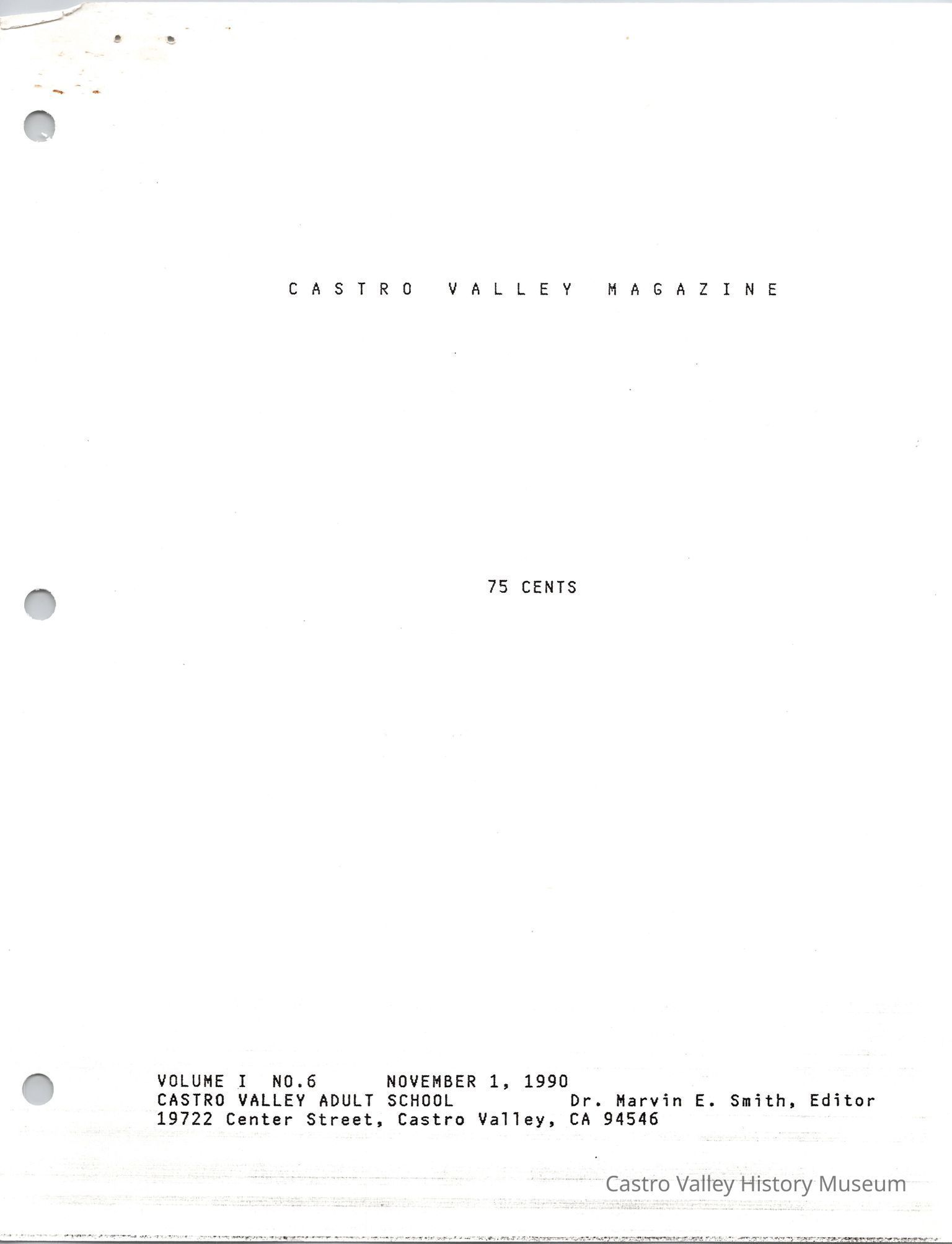 Castro Magazine Castro Valley Magazine Vol 1 No. 6