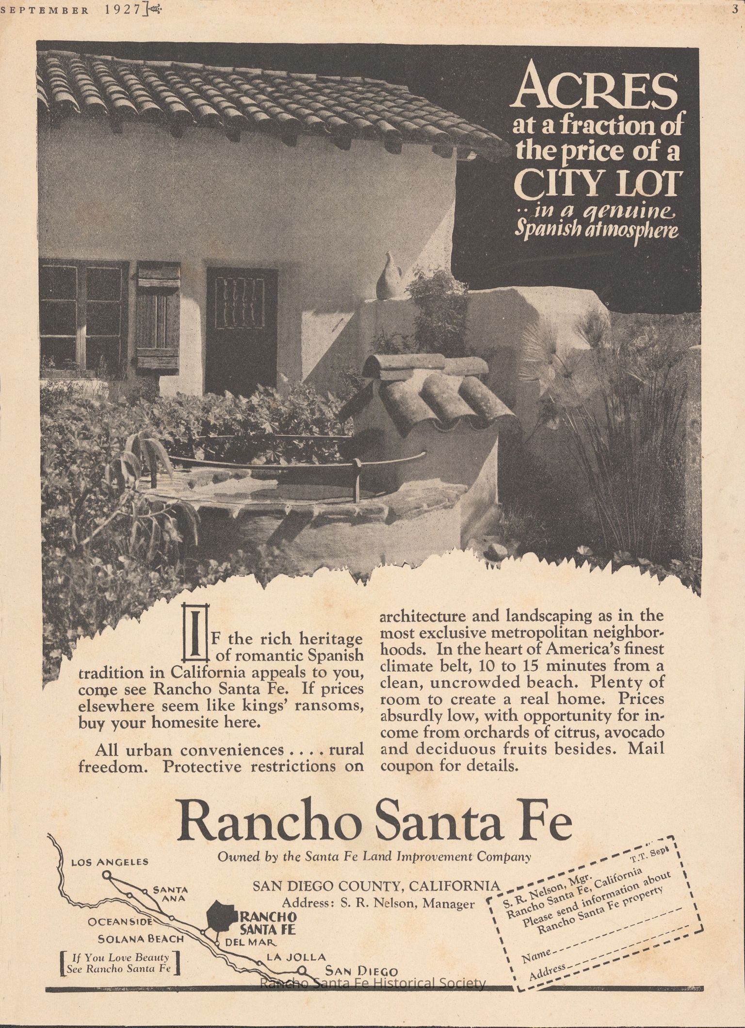 Rancho Santa Fe Advertising & Promotional Ephemera