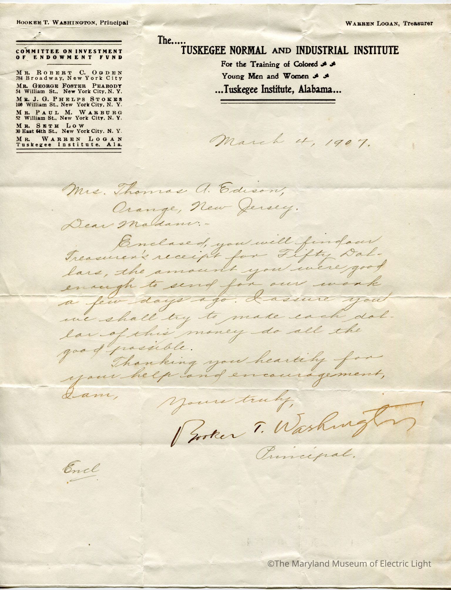 Ephemera - Documents: Mina Miller Edison