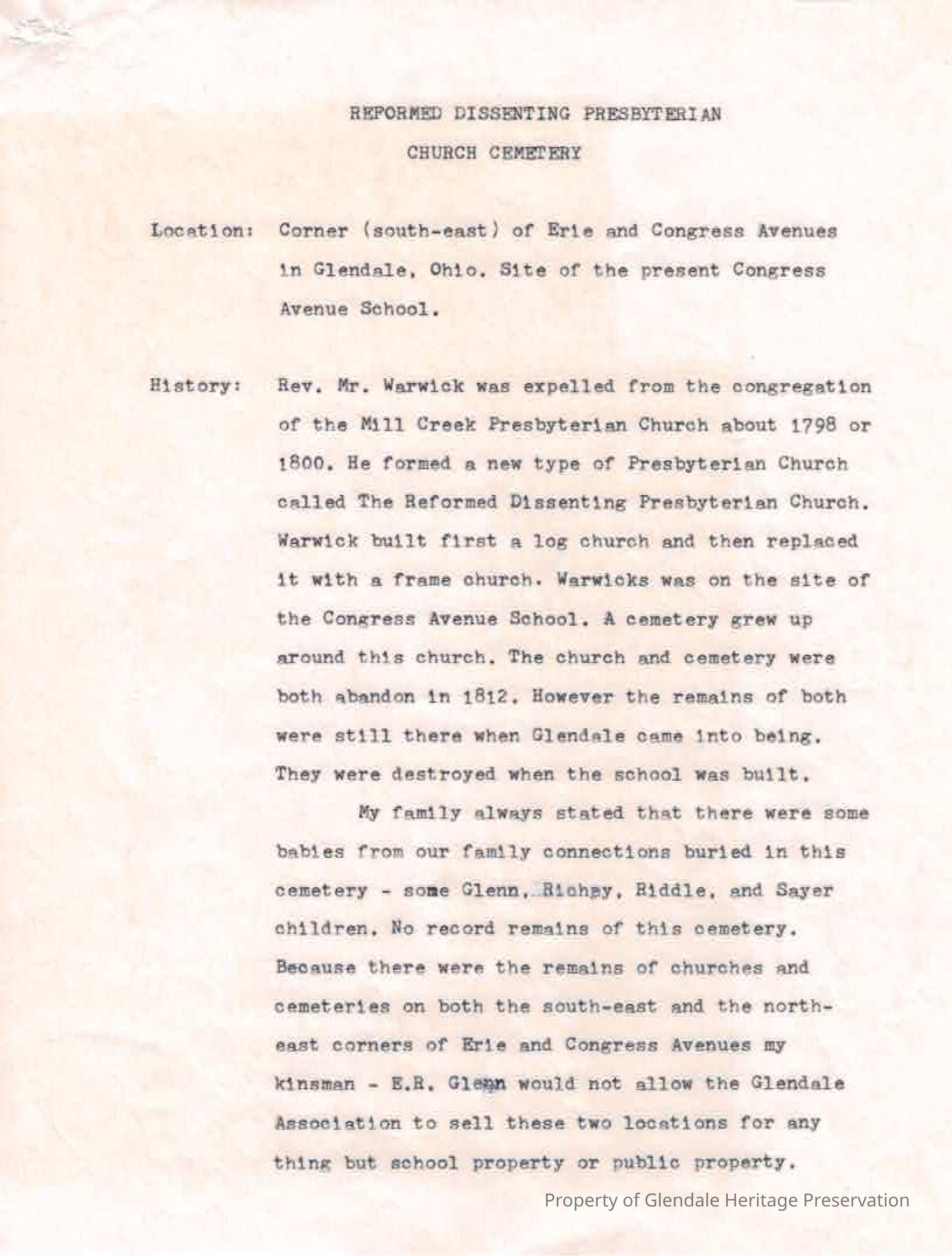 Reformed Dissenting Presbyterian Church Cemetery