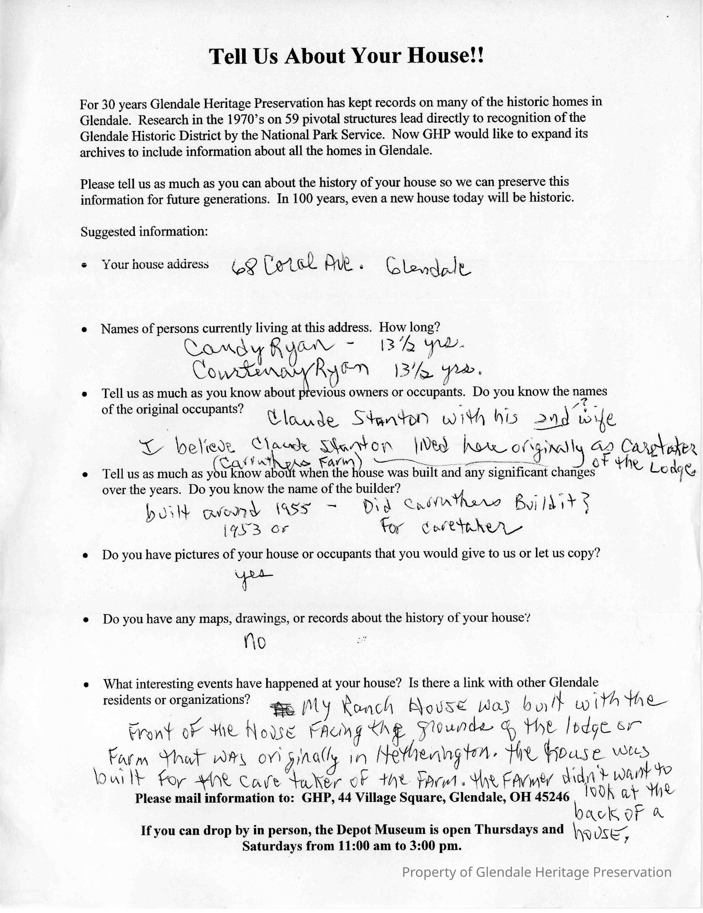 68 Coral Avenue 2005 House Owners Survey