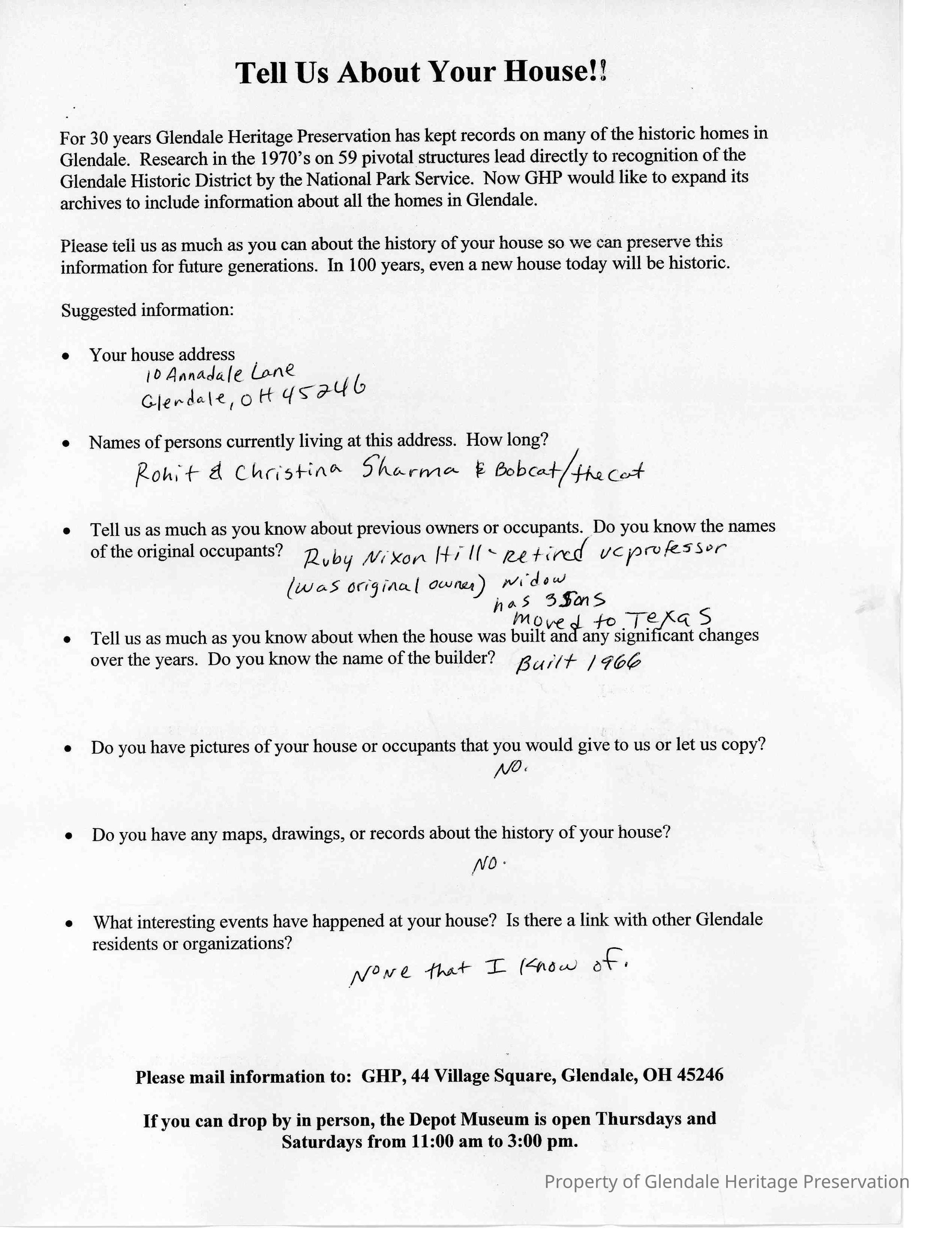 10 Annadale Lane 2005 Owners House Survey