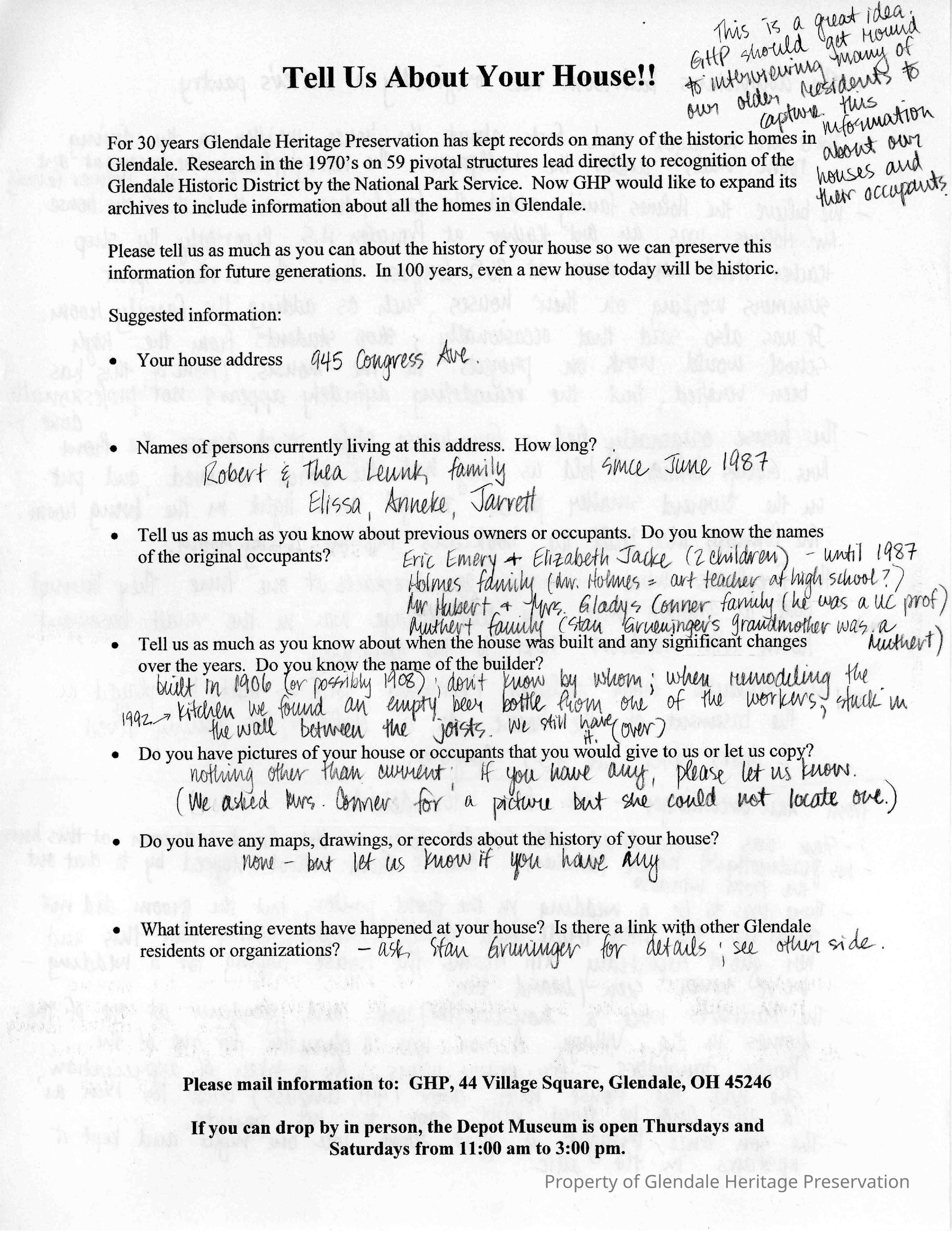 945 Congress Pg 1 2005 House Owners Surv