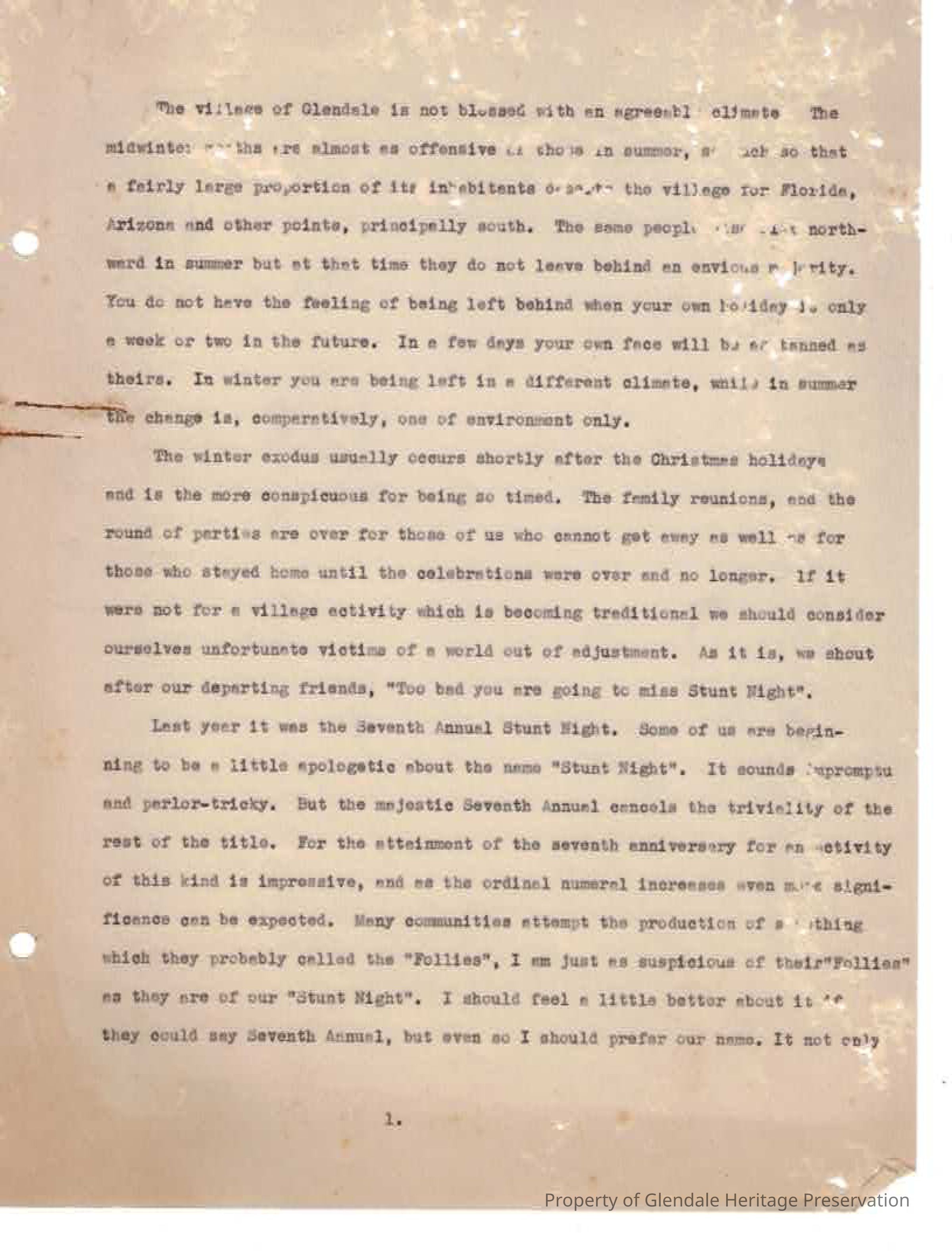 History of Stunt Night