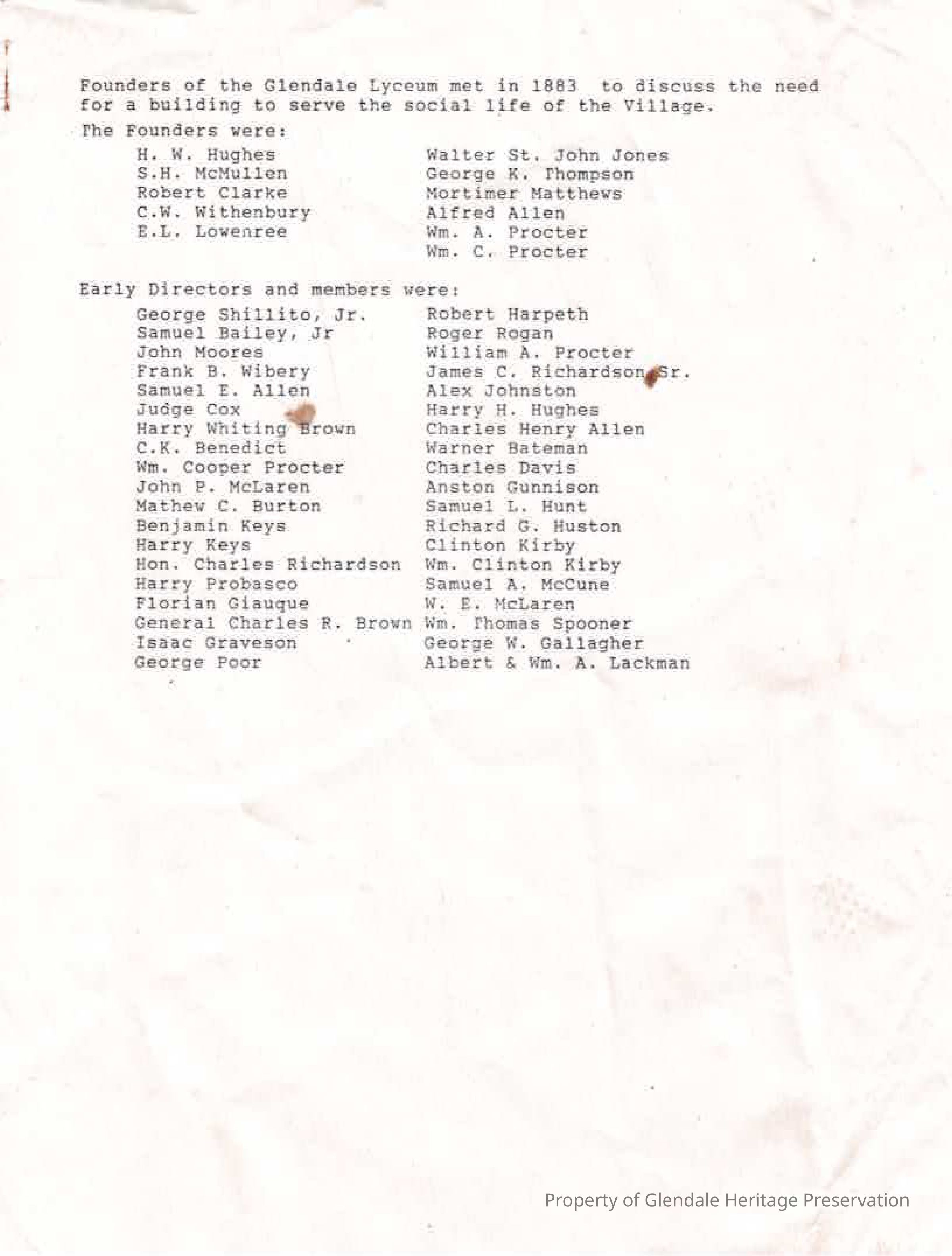 Lyceum Founders/Membership