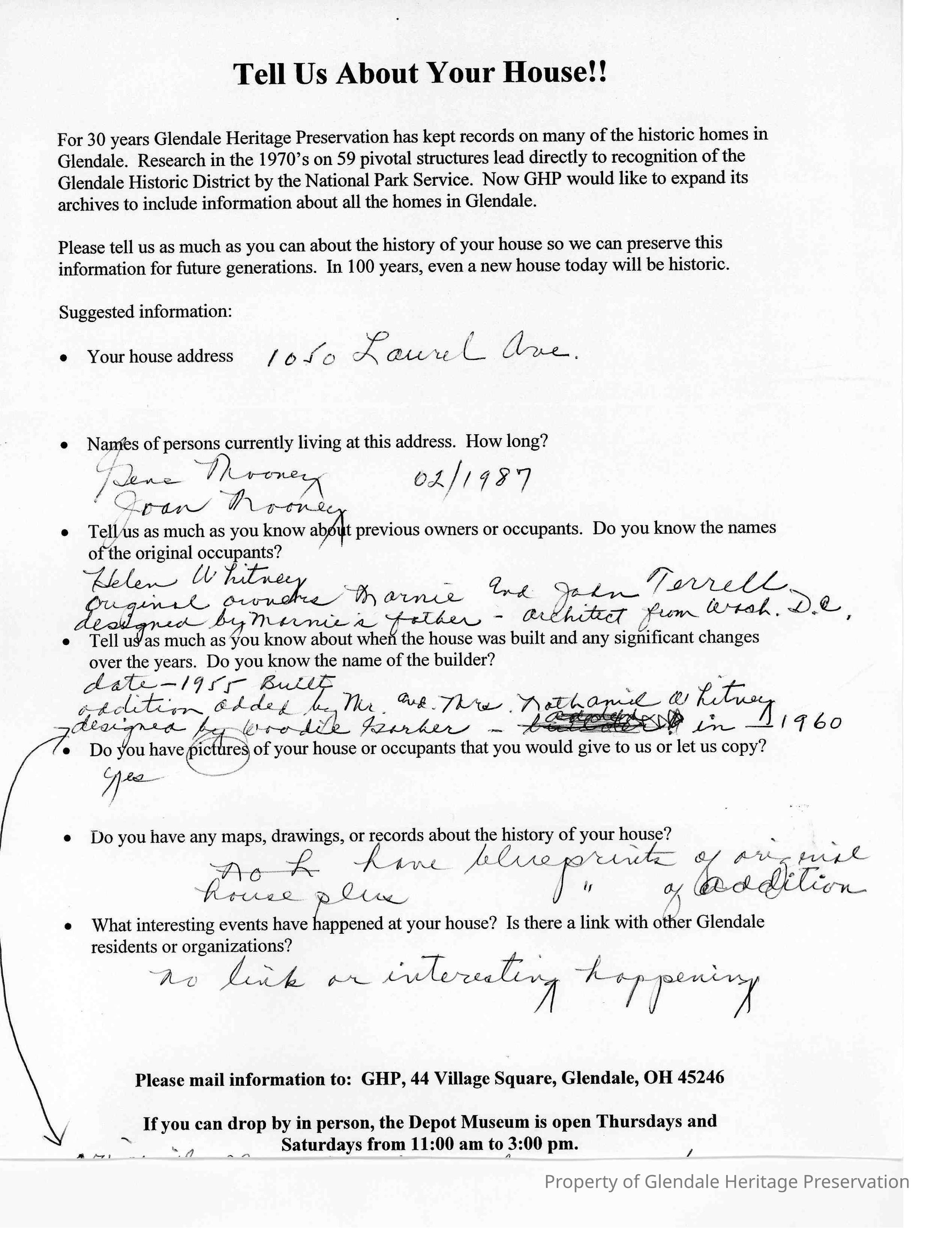 1050 Laurel Avenue - 2005 House Owners Survey