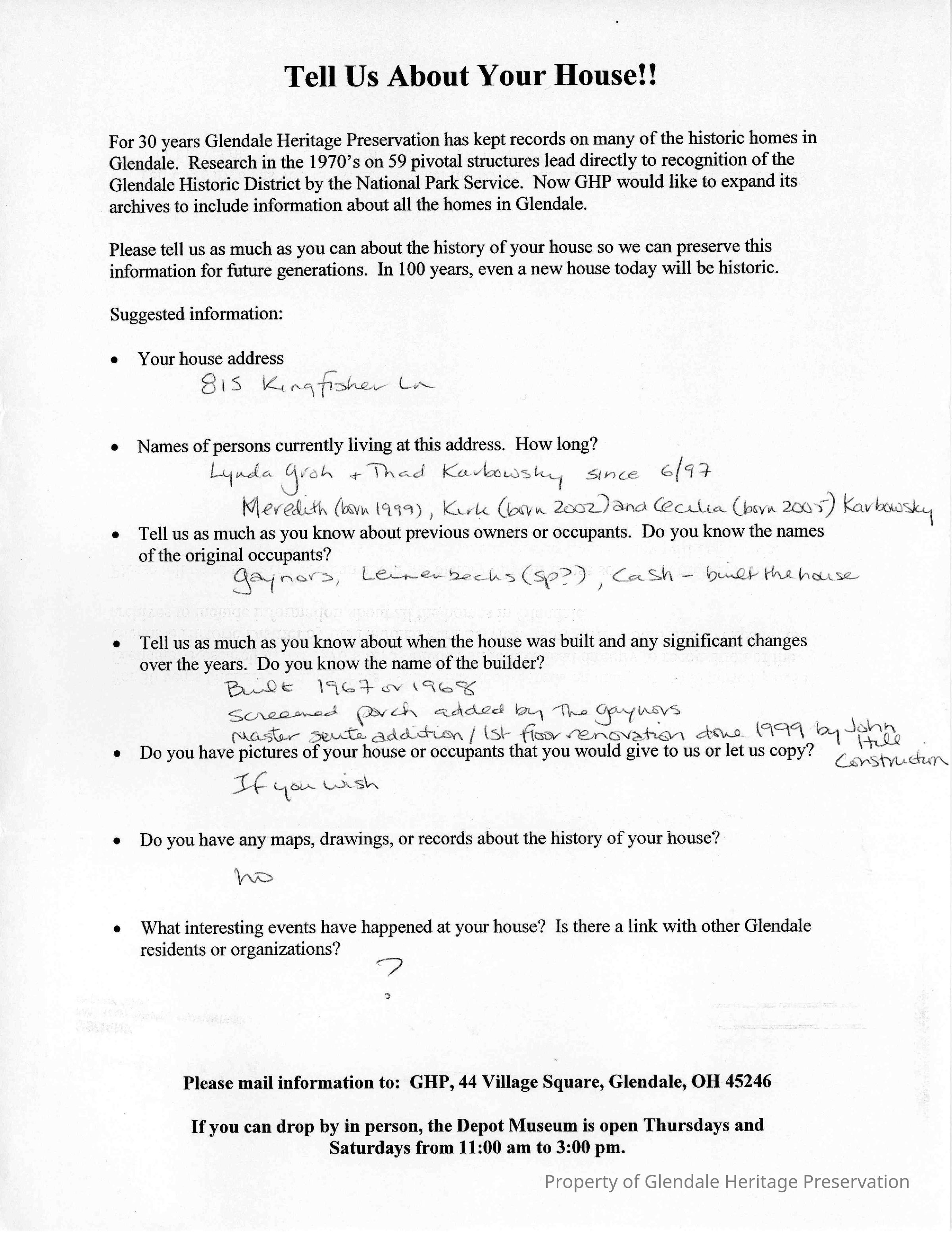 815 Kingfisher  Lane 2005 House Owners S