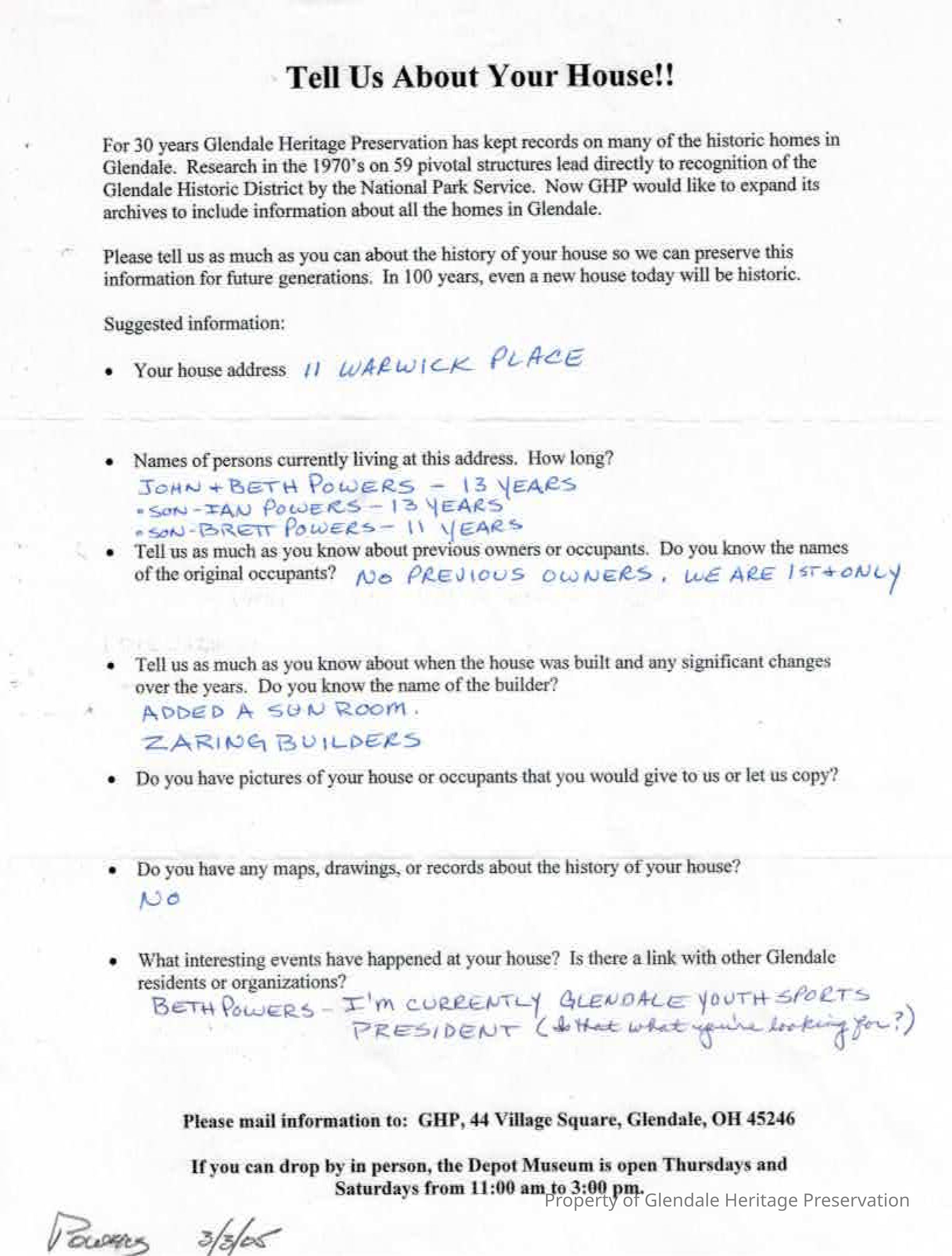 Homeowners Survey