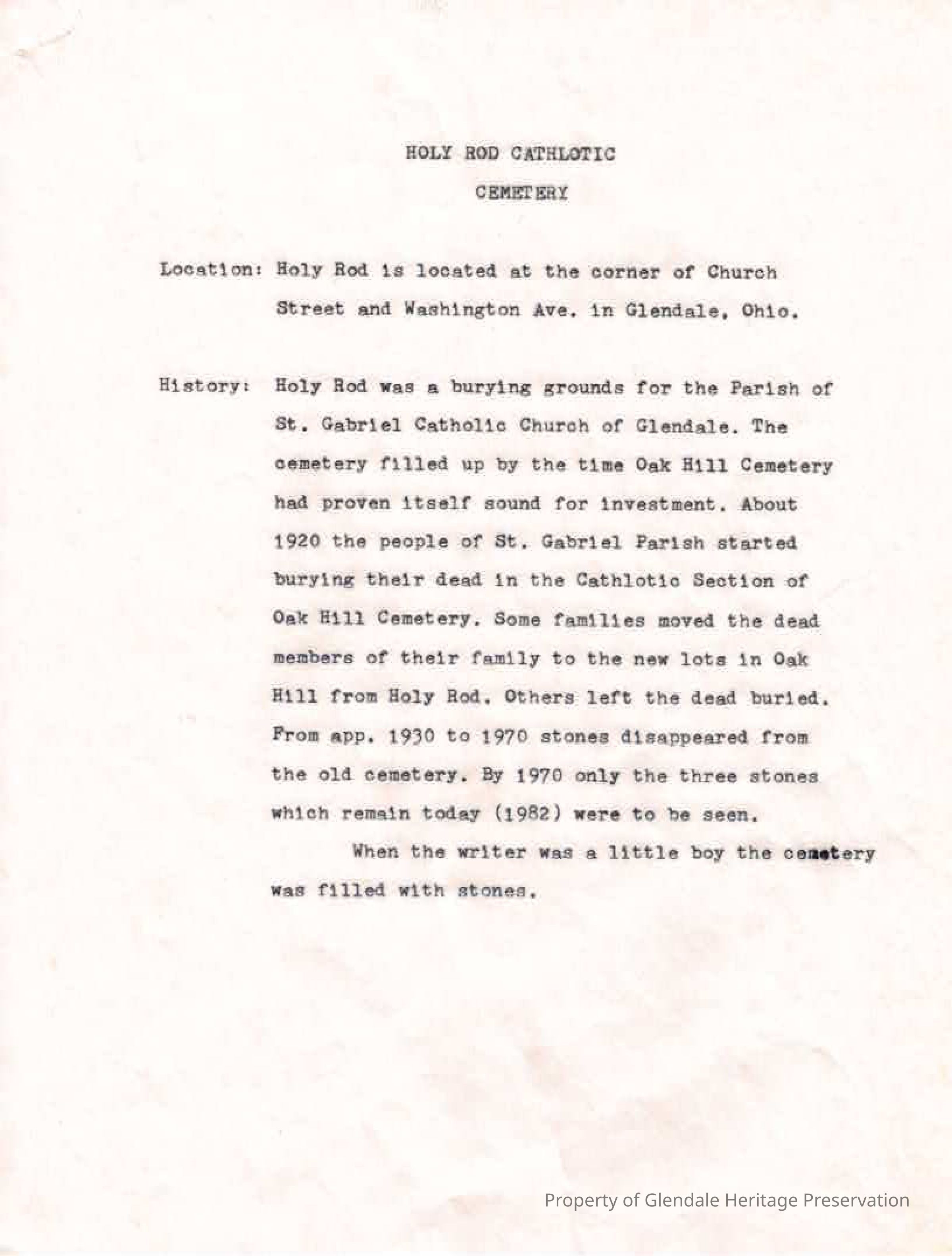 Cemetery Inventory Brief