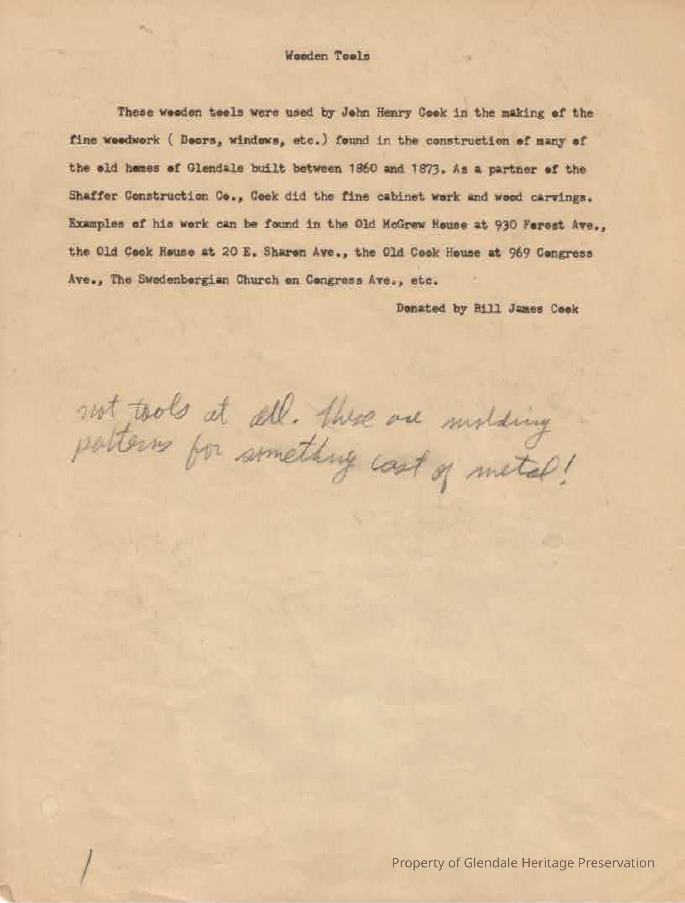 Information about tools