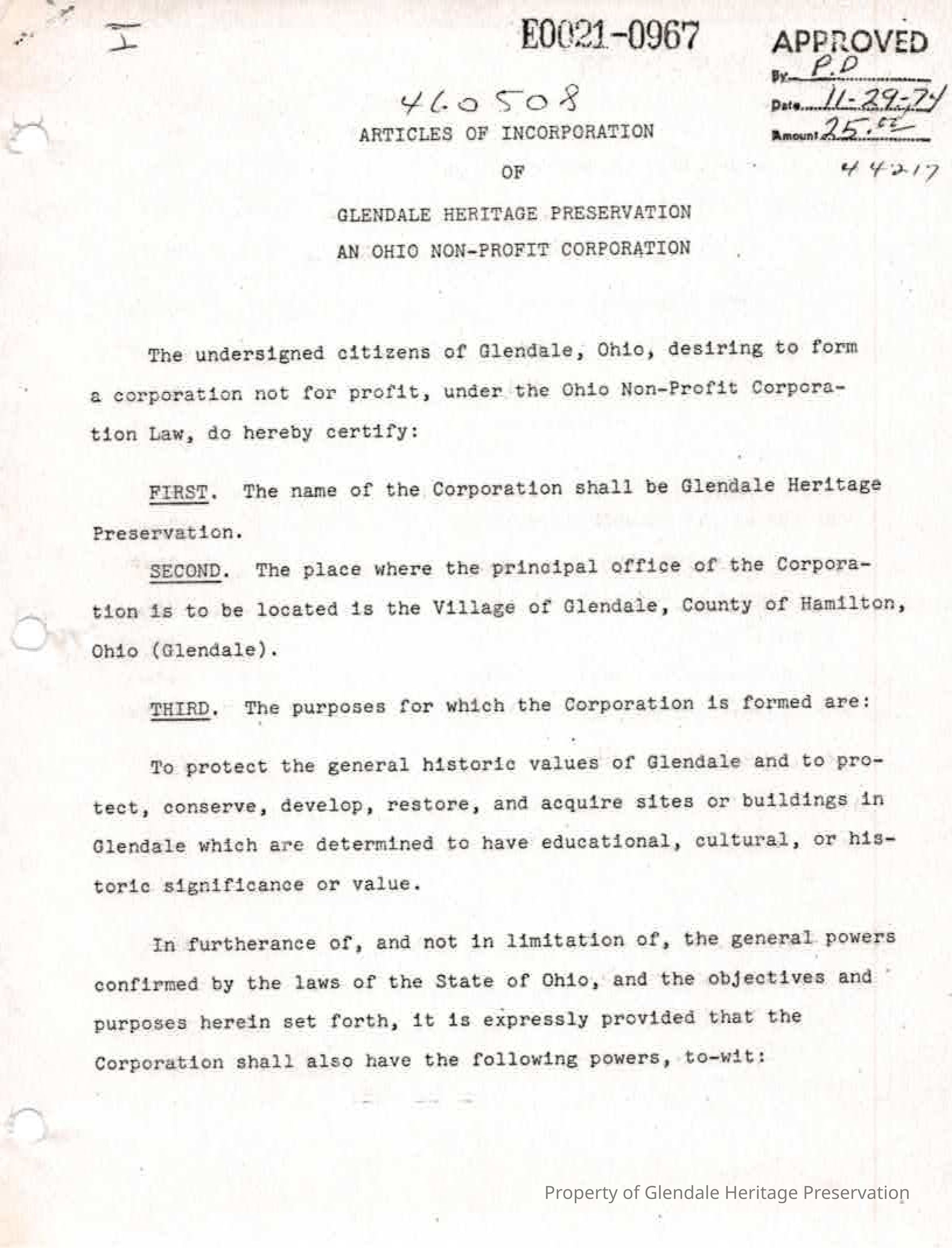 Articles of Incorporation