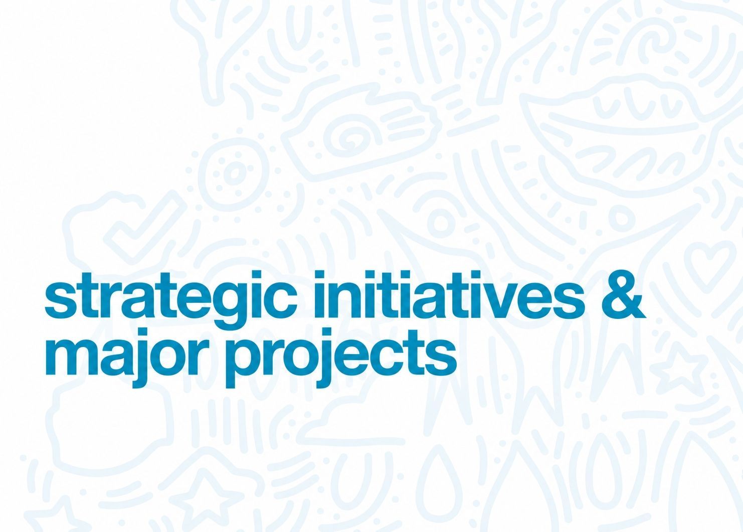 Strategic Initiatives & Major Projects