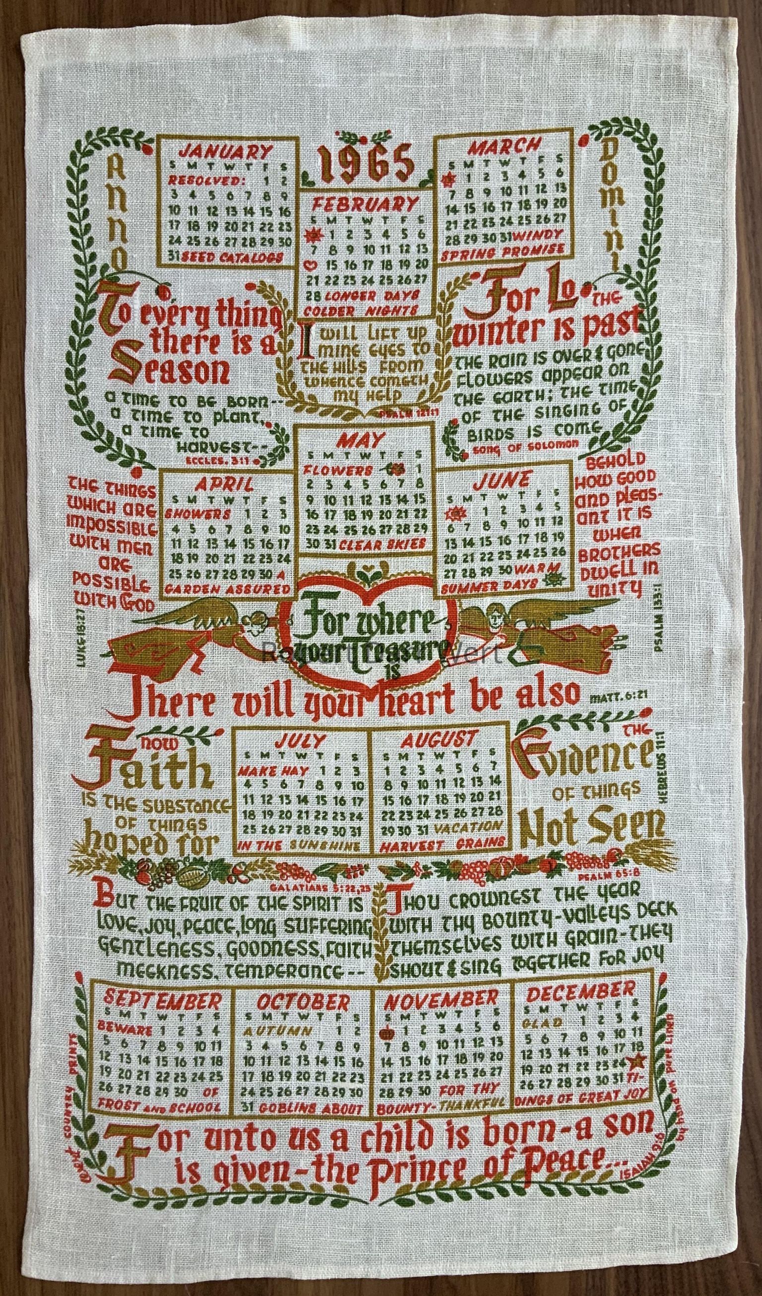 Calendar Towels