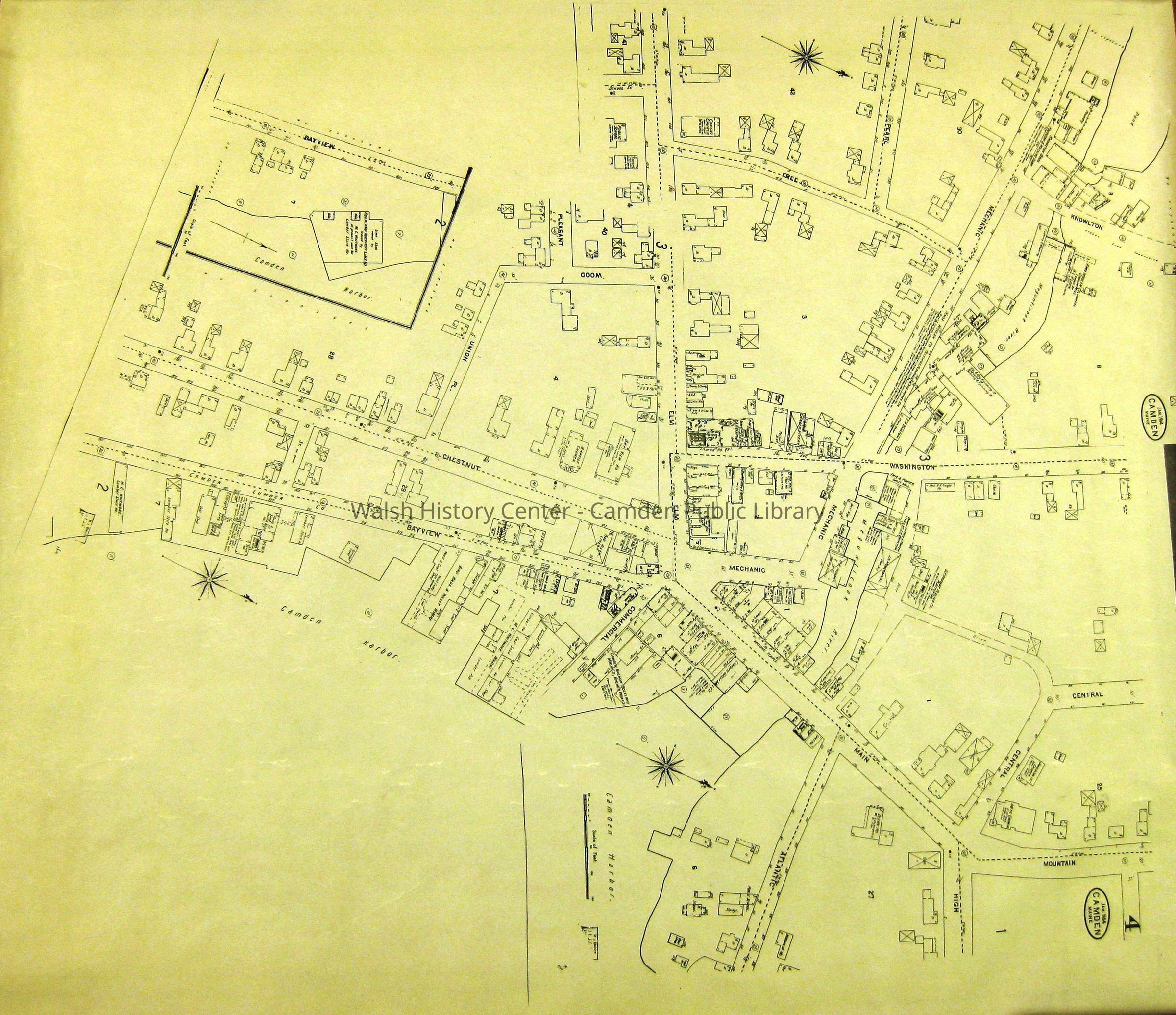 3151 Map SANBORN INSURANCE MAP OF CAMDEN, MAINE VILLAGE AREA