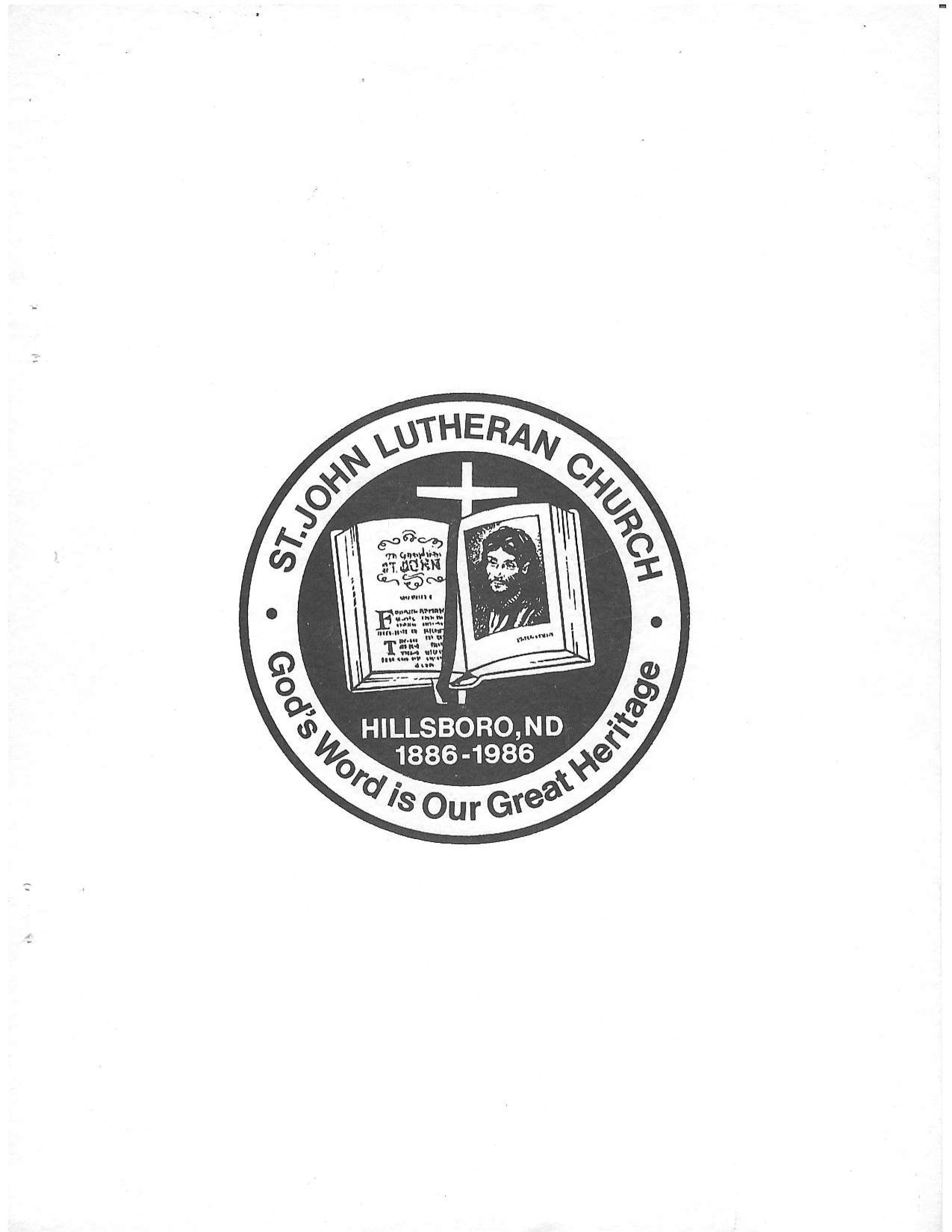 Booklet cover: St. John Lutheran Centennial (1886-1986) booklet: pages on LWML, CFC, LYF, and CE groups