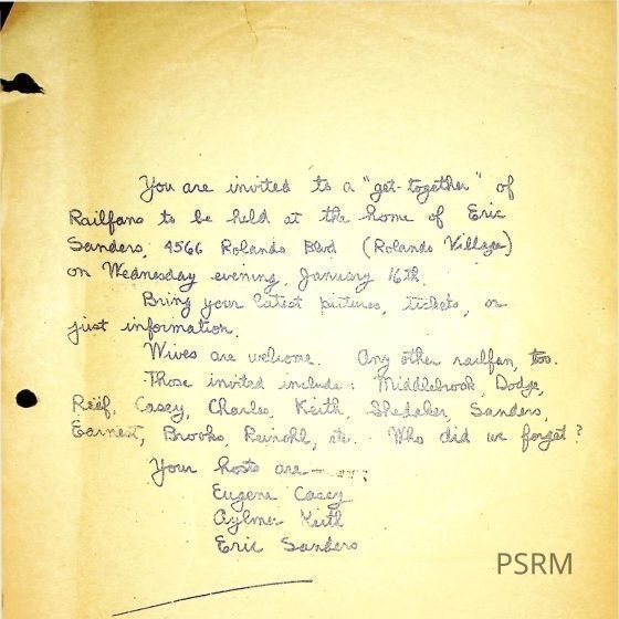 RHSSD newsletter 1951 to 1967