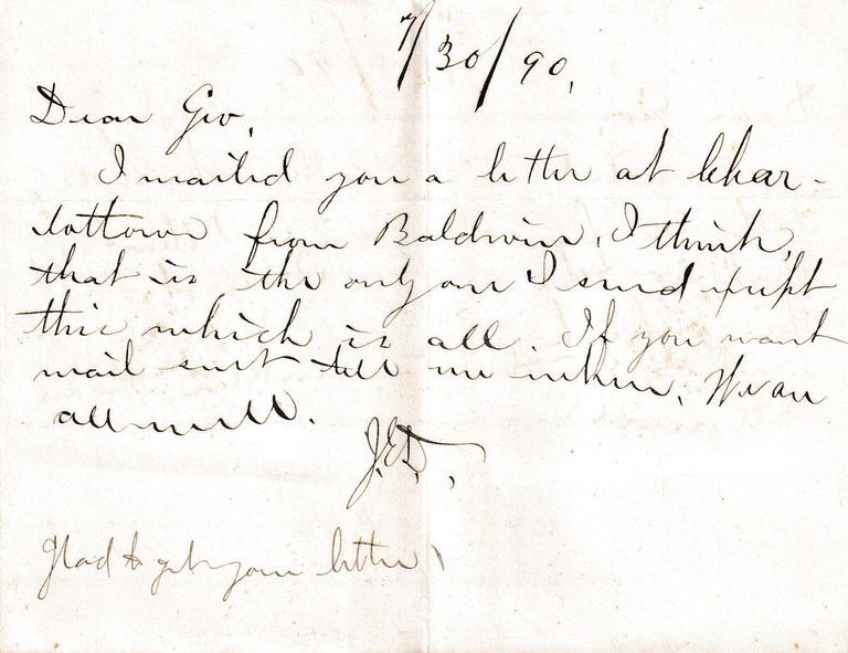Brief Note to Geo Regarding Letter from Baldwin