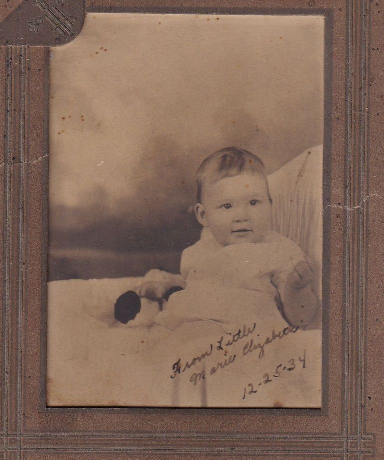 Infant Portrait of Francis (Frances) Elizabeth Clingman, Dated 1934