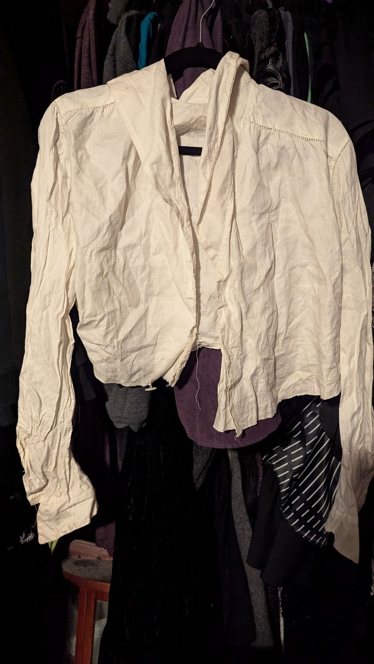Edwardian White Cotton Shirtwaist Blouse