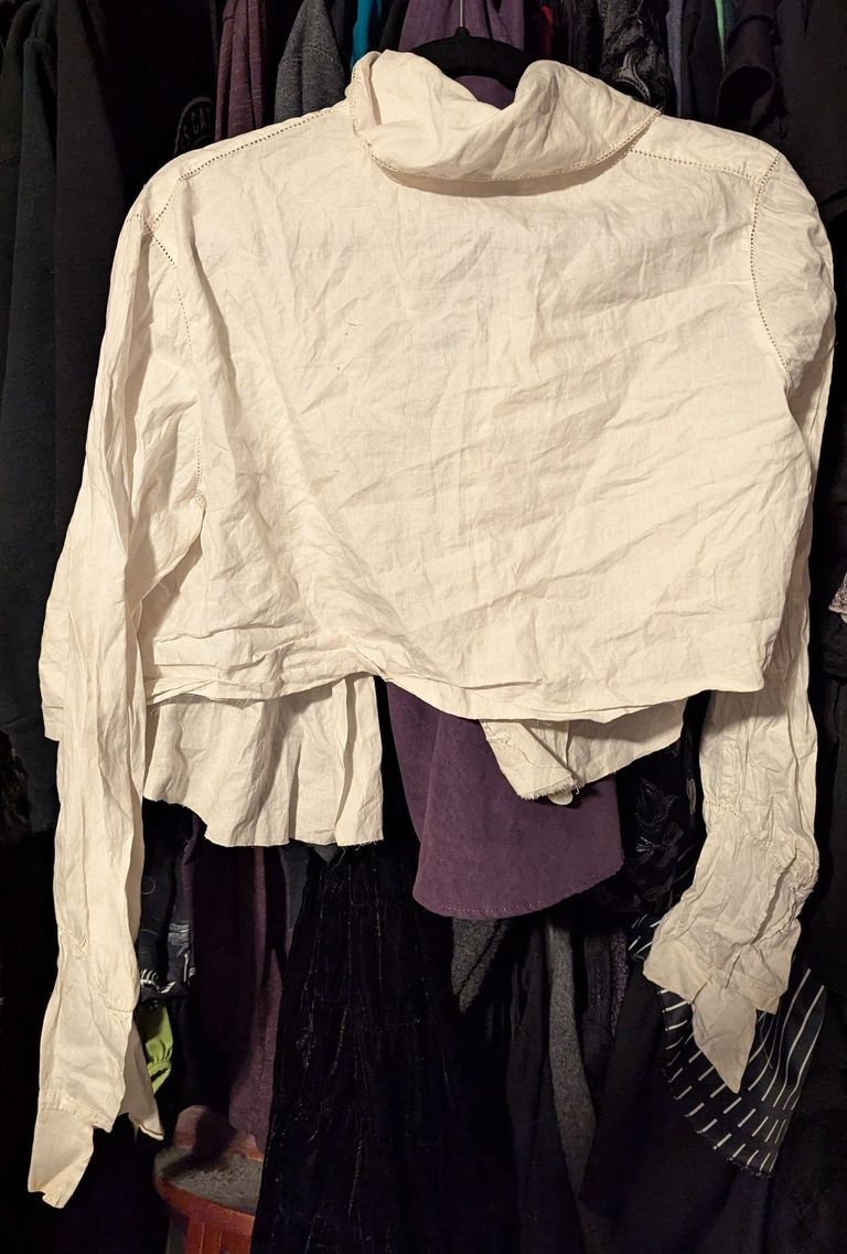 Edwardian White Cotton Shirtwaist Blouse - Image 4
