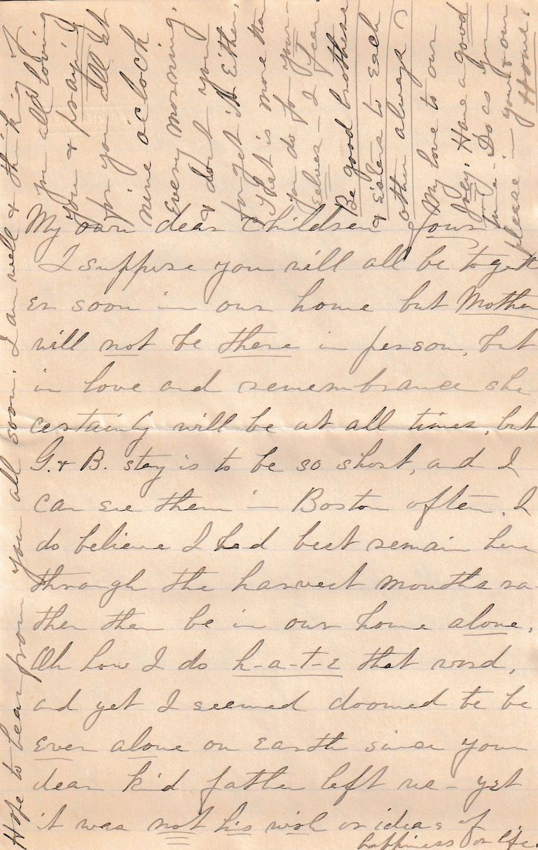 Mother Louie Letter Reflecting on Loss, Family Gatherings, and Social Life