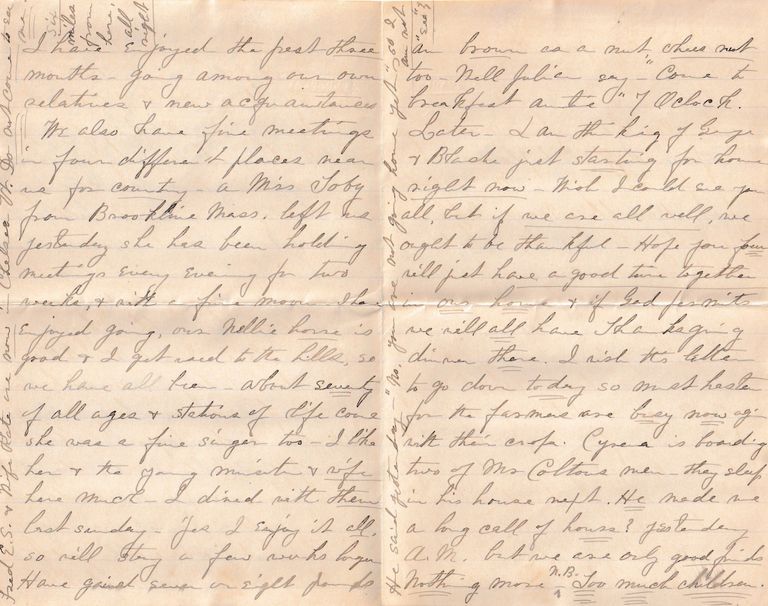 Mother Louie Letter Reflecting on Loss, Family Gatherings, and Social Life - Image 2