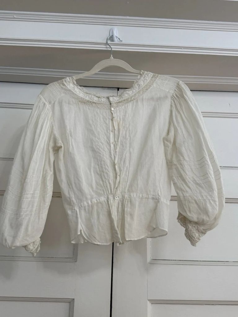 Lingerie Blouse (White Lawn Blouse with Lace Trim)