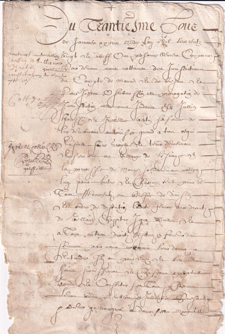 17th-Century French Notarial Legal Manuscript