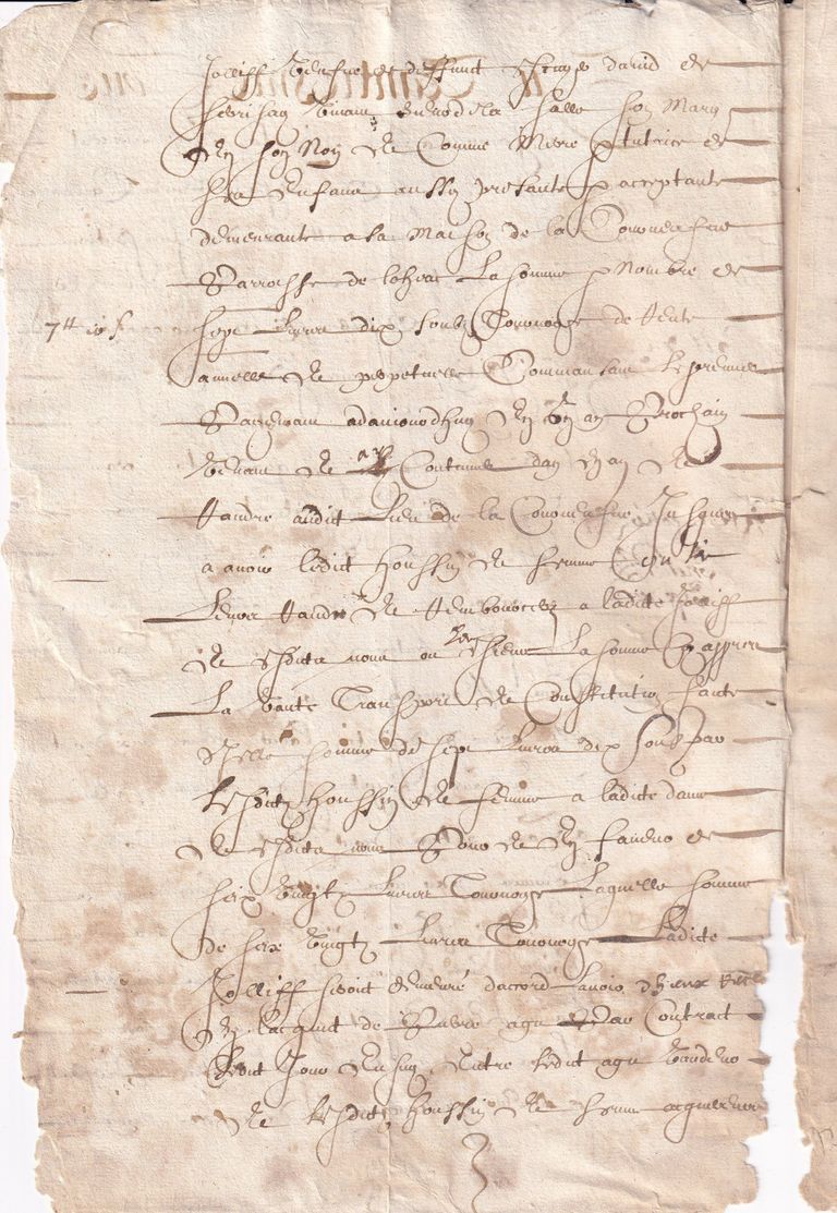 17th-Century French Notarial Legal Manuscript - Image 2