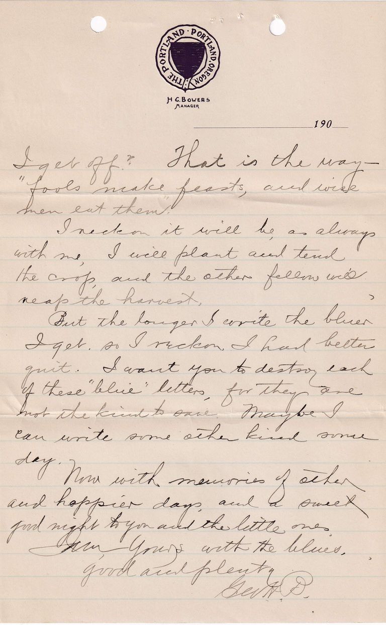 1909.2.2 Letter from Portland, Oregon – Financial Anxiety, Distrust & Personal Reflectio - Image 7