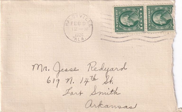 22 - 2.8.24 – Correspondence from “Jewell” (“Hope” / “Doodle”) to Mr. Jesse Redyard (Fort Smith, Arkansas)