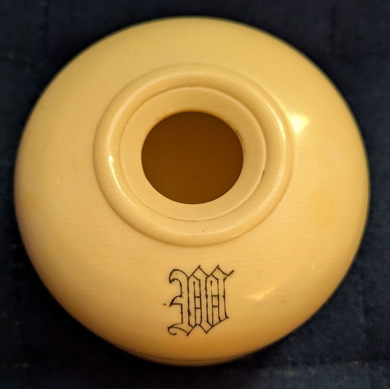 Monogrammed French Celluloid Hair Receiver (M monogram set 2 of 3)