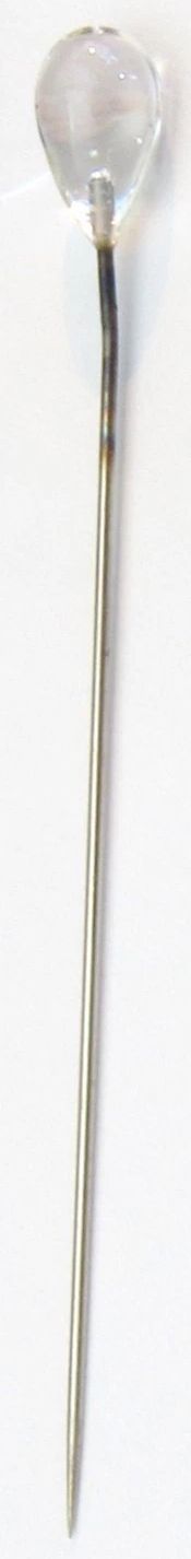 Clear Glass Teardrop Hat Pin