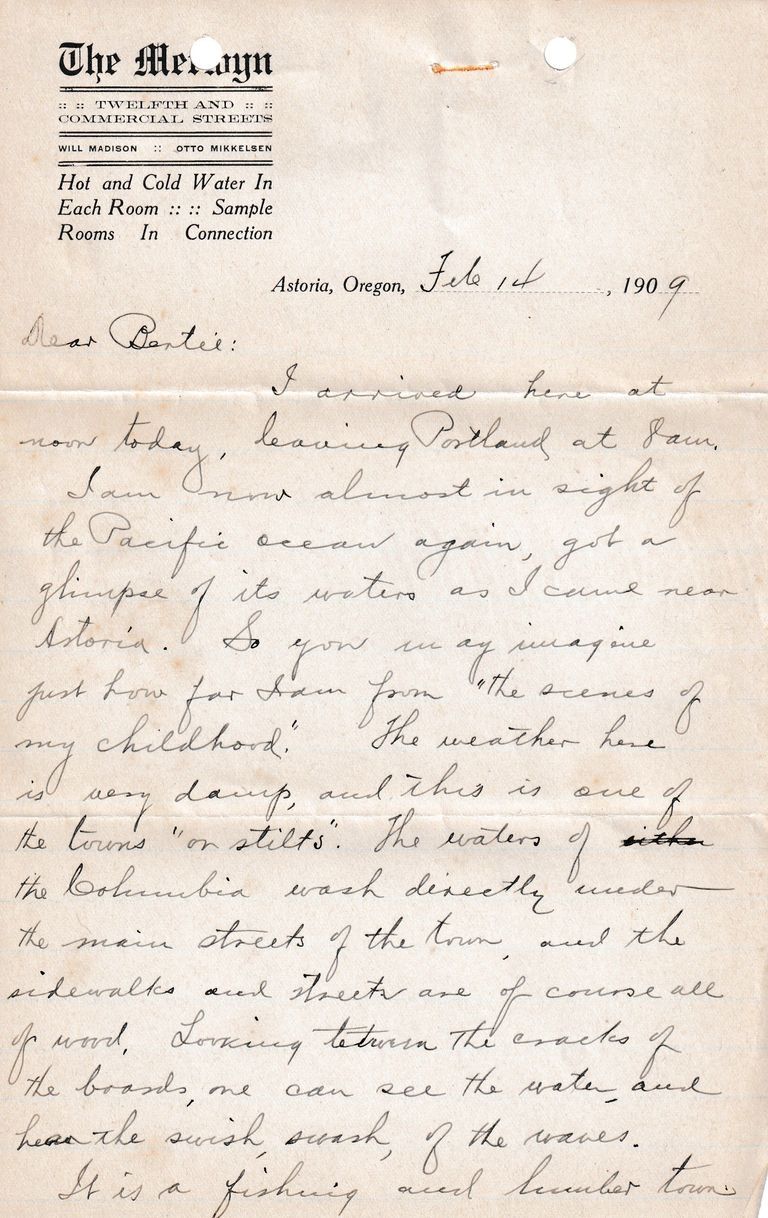 1909.2.1 - The Melwyn, Astoria, Oregon