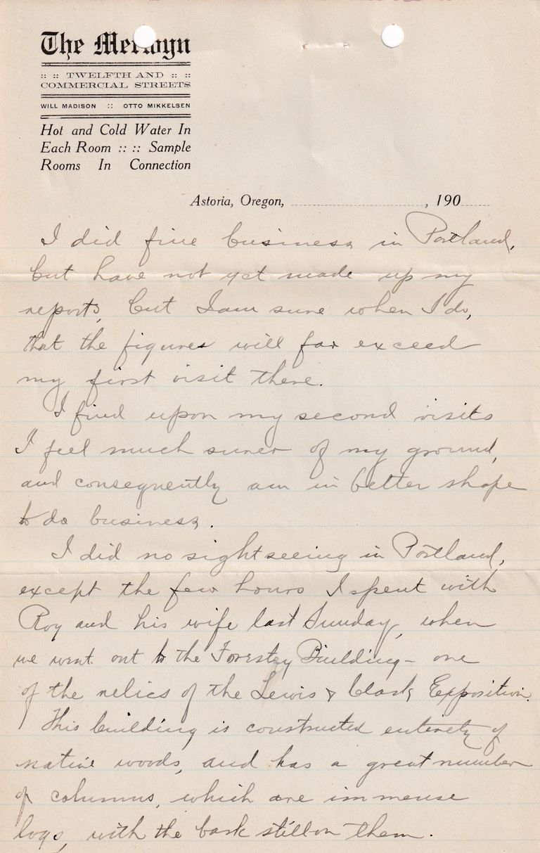 1909.2.1 - The Melwyn, Astoria, Oregon - Image 2
