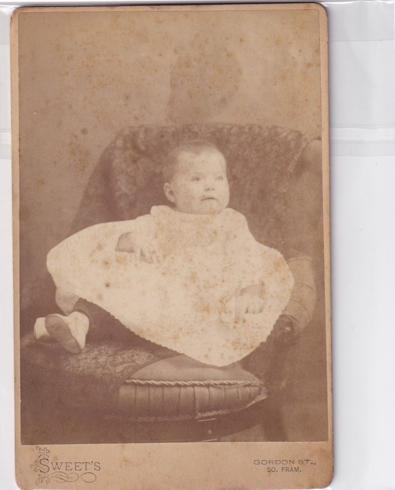 Infant in Elaborate Christening Gown — Sweet’s Studio Portrait