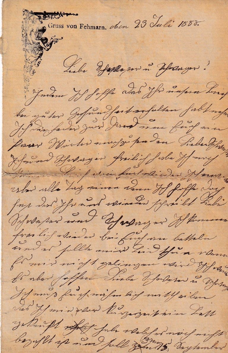 Letter from Fehmarn, Germany to Sister-in-law and Brother