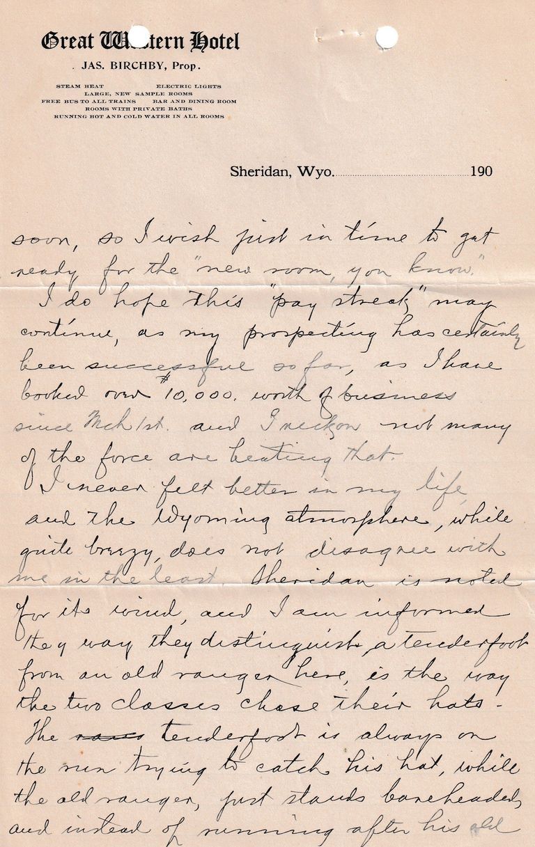 1908.4.27 - Great Western Hotel, Sheridan, Wyoming - Image 2