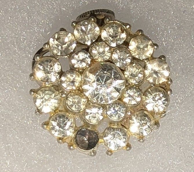 Late Art Deco Rhinestone Cluster Earring (single) with Screw-Back Finding