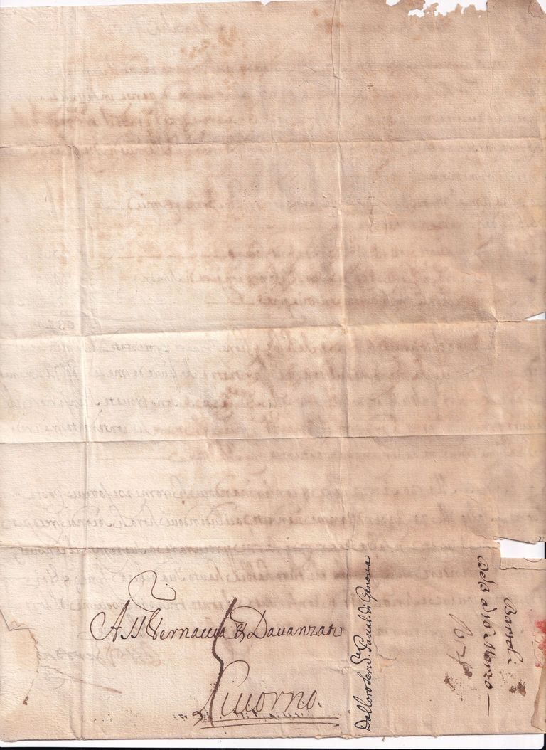 Italian Mercantile Letter Concerning Financial Accounts — Marseille, 1700 - Image 2