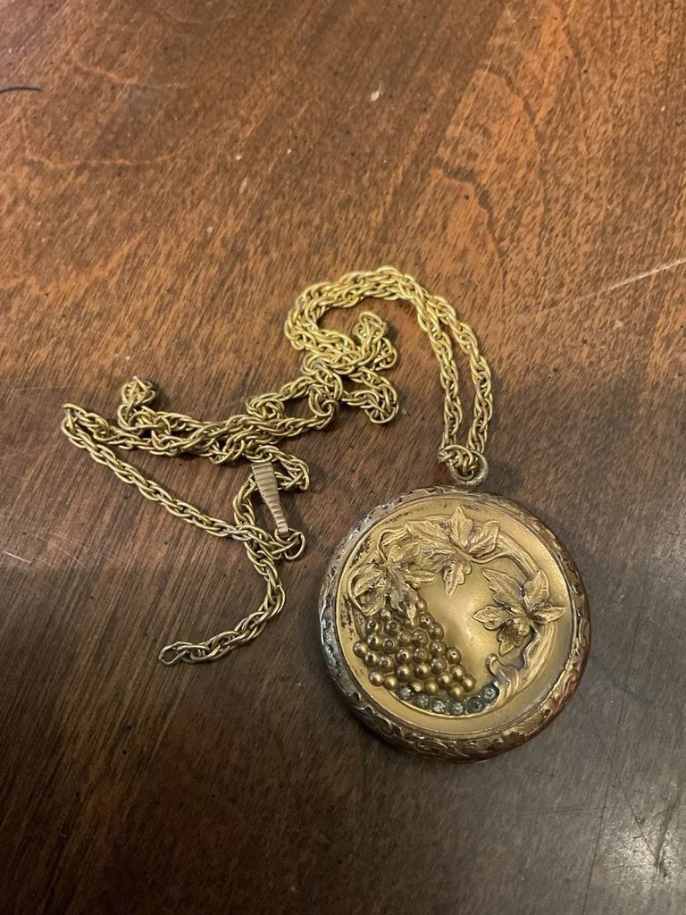 Victorian Pendant / Locket - Grape Motif