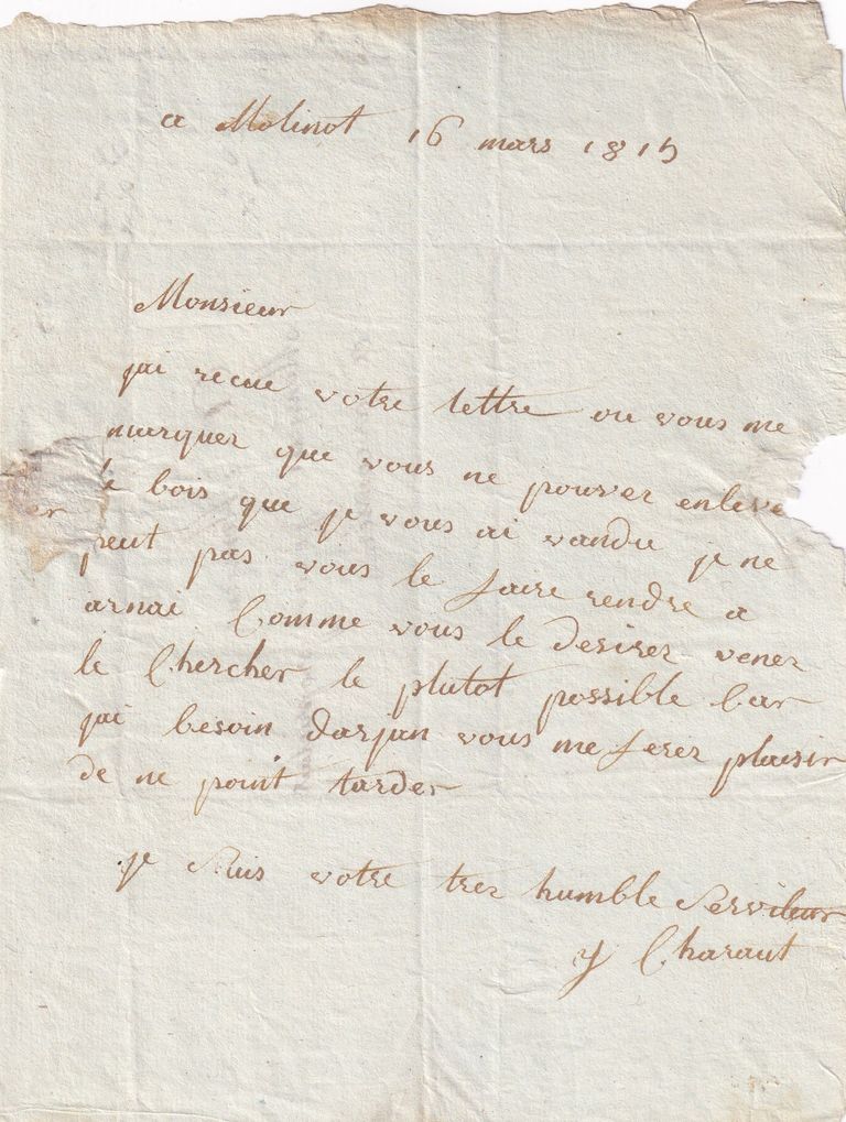 Letter Concerning Retrieval of Property or Funds