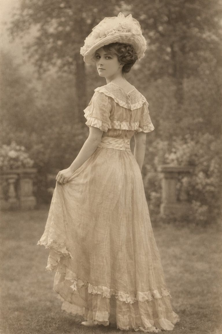 Edwardian Sheer Silk Lingerie Dress - Image 8
