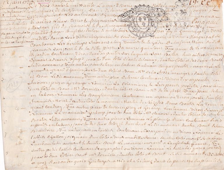 Notarial Act of Property and Seigneurial Obligations — Parish Land Holdings
