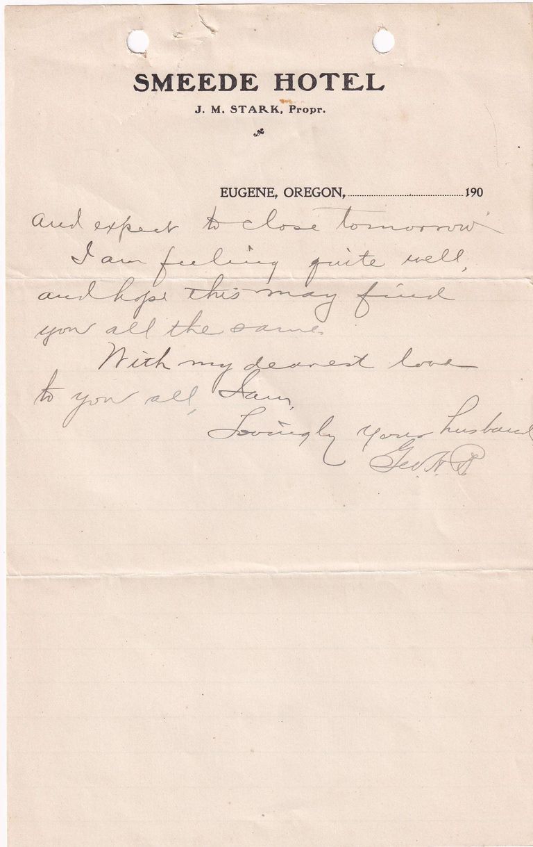 1908.1.15 - Smeede Hotel, Eugene, Oregon - Image 2