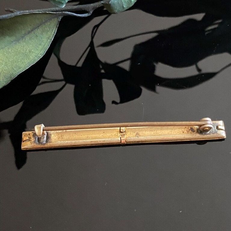 Engraved Gold-Filled Bar Brooch - Image 2