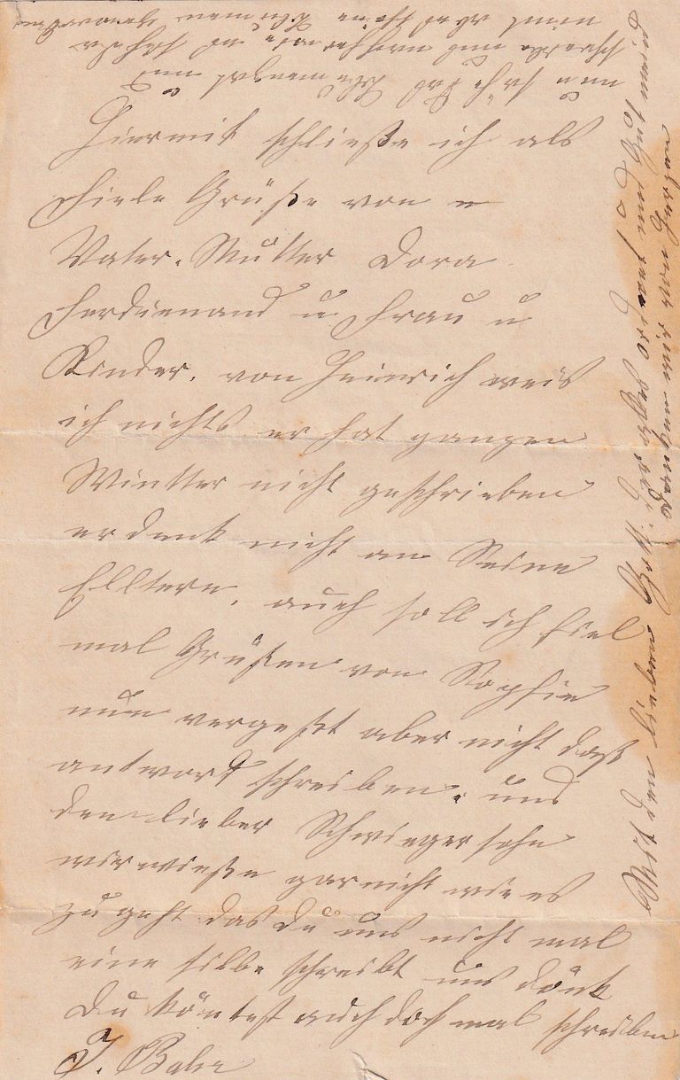 Travel Letter from J. Bauer Regarding Journey Through the Rhine Region - Image 2