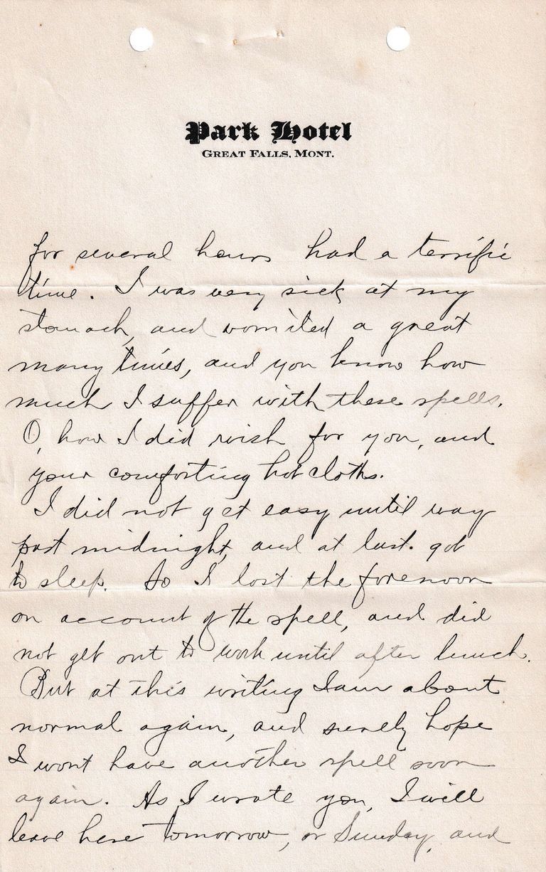 1908.3.28 - Park Hotel, Great Falls, Montana - Image 2